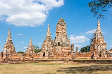 Ayutthaya, Tayland eski şehir kalıntıları görünümünü