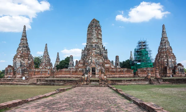 Uitzicht Ruïnes Van Oude Stad Ayutthaya Thailand — Stockfoto