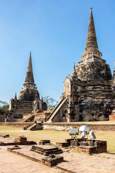 Uitzicht Ruïnes Van Oude Stad Ayutthaya Thailand — Stockfoto