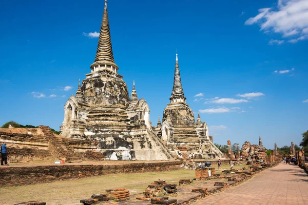 Widok Ruin Starego Miasta Ayutthaya Tajlandia — Zdjęcie stockowe