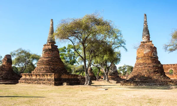 Uitzicht Ruïnes Van Oude Stad Ayutthaya Thailand — Stockfoto
