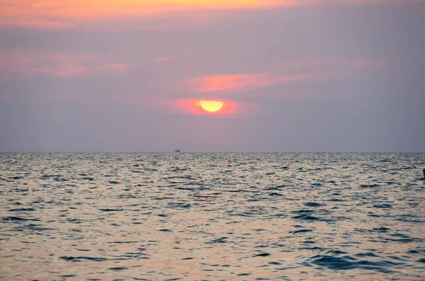 Vista Del Tramonto Sul Golfo Thailandia Nella Località Pattaya — Foto Stock