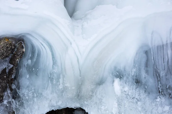 Ice of Lake Baikal, the deepest and largest freshwater lake by volume in the world, located in southern Siberia, Russia