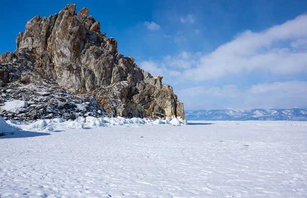 Cape Burkhan Shaman Rock Ilha Olkhon Lago Baikal Sibéria Rússia — Fotografia de Stock