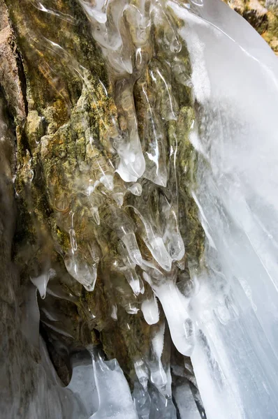 Caverna Gelo Ilha Olkhon Lago Baikal Sibéria Rússia — Fotografia de Stock
