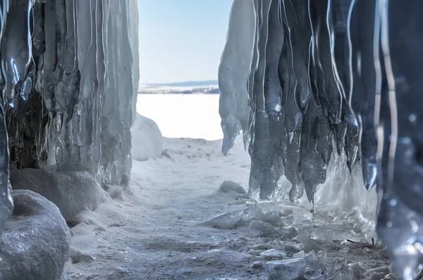 Blick Auf Den Baikalsee Winter Den Tiefsten Und Größten Süßwassersee — Stockfoto