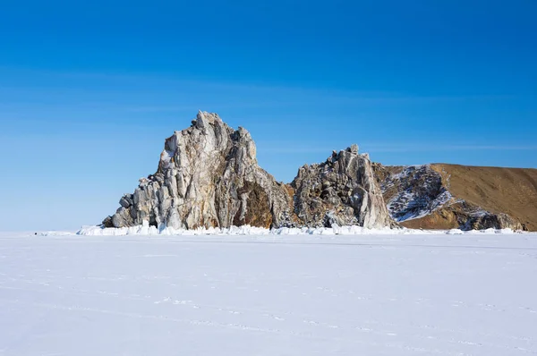 Cape Burkhan Shaman Rock Sur Île Olkhon Lac Baikal Sibérie — Photo