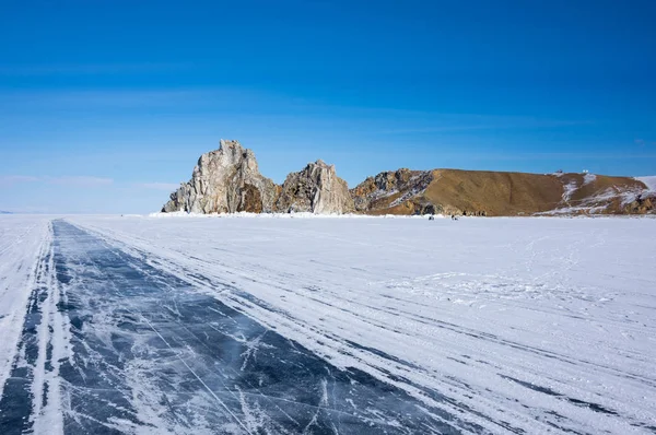 Cape Burkhan Shaman Rock Sur Île Olkhon Lac Baikal Sibérie — Photo