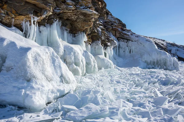 Nézd Bajkál Télen Legmélyebb Legnagyobb Édesvízi Kötet Világban Található Dél — Stock Fotó