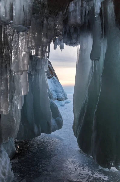 Ice Cave Olkhon Island Baikal Lake Siberia Russia — Stock Photo, Image