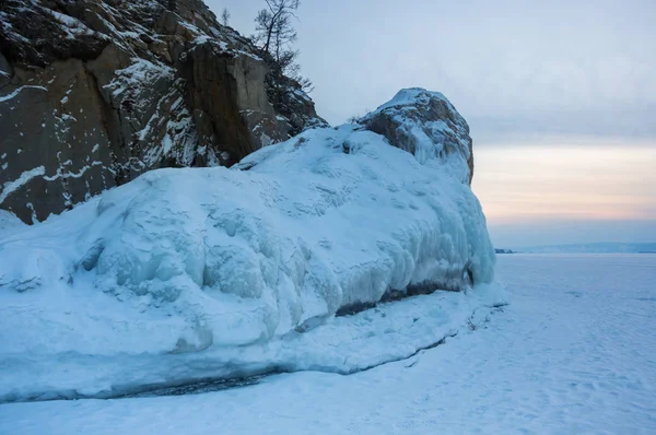 Вид Озеро Байкал Зимовий Період Найглибші Найбільше Прісноводне Озеро Ємом — стокове фото