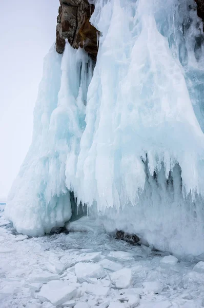 Gelo Lago Baikal Maior Mais Profundo Lago Água Doce Volume — Fotografia de Stock