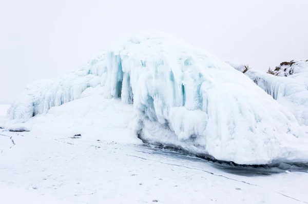 Vista Lago Baikal Inverno Maior Mais Profundo Lago Água Doce — Fotografia de Stock