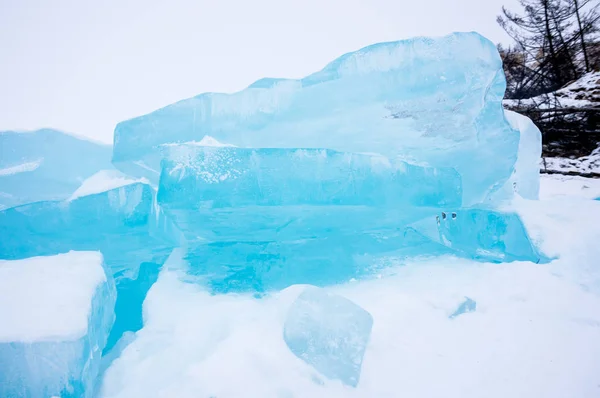 Вид Ледяные Горки Озере Байкал Остров Ольхон Сибирь Россия — стоковое фото