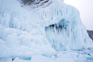 Kışın Deniz Baykal, en derin ve en büyük tatlı su Gölü yanında Güney Sibirya, Rusya'da bulunan güç dünyanın görünümü