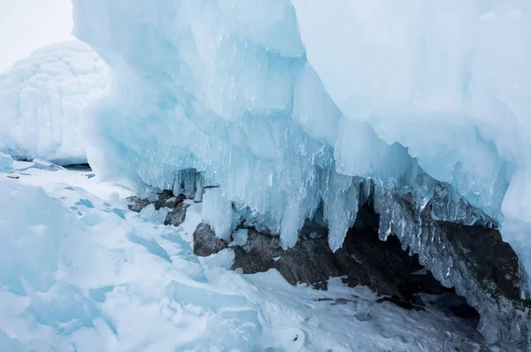 Vista Lago Baikal Inverno Maior Mais Profundo Lago Água Doce — Fotografia de Stock