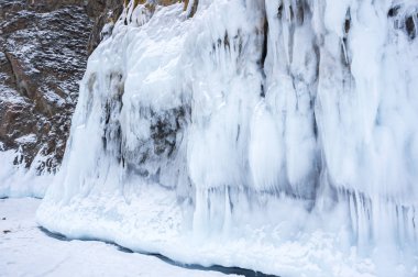 Kışın Deniz Baykal, en derin ve en büyük tatlı su Gölü yanında Güney Sibirya, Rusya'da bulunan güç dünyanın görünümü