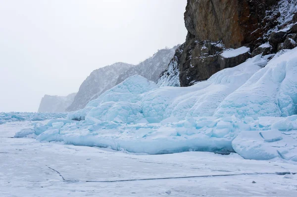 Vista Del Lago Baikal Inverno Lago Acqua Dolce Più Profondo — Foto Stock