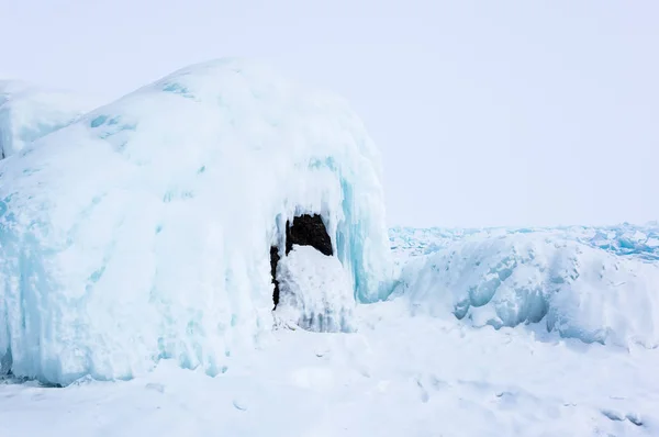 Vista Lago Baikal Inverno Maior Mais Profundo Lago Água Doce — Fotografia de Stock