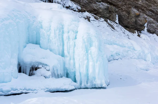 Weergave Van Het Baikalmeer Winter Het Diepste Grootste Zoetwatermeer Volumepercentage — Stockfoto