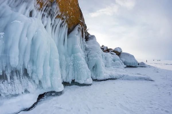 Utsikt Över Bajkalsjön Vinter Den Djupaste Och Största Insjö Volymprocent — Stockfoto