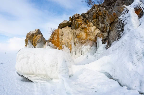 Vista Del Lago Baikal Invierno Lago Agua Dulce Más Profundo — Foto de Stock