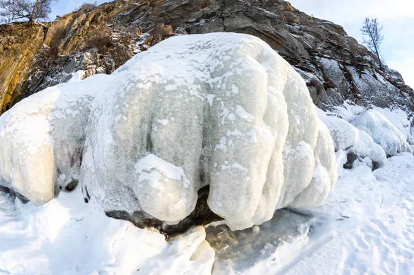 Vista Del Lago Baikal Inverno Lago Acqua Dolce Più Profondo — Foto Stock