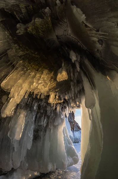 Ice Cave Olkhon Island Baikal Lake Siberia Russia — Stock Photo, Image