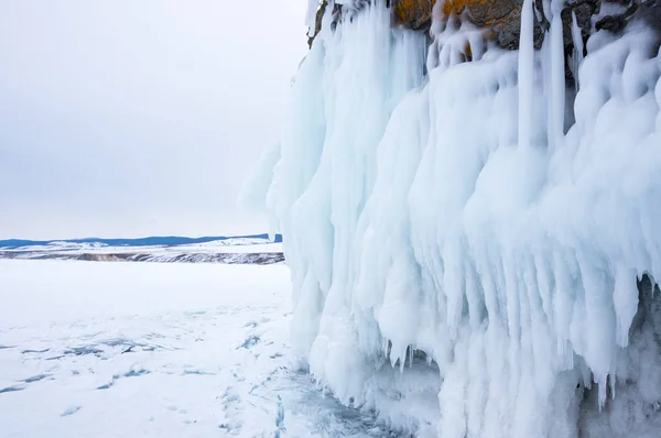 View of Lake Baikal in winter, the deepest and largest freshwater lake by volume in the world, located in southern Siberia, Russia