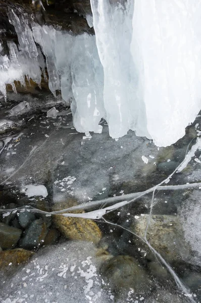 Ice Lake Baikal Deepest Largest Freshwater Lake Volume World Located — Stock Photo, Image