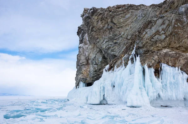 View of Lake Baikal in winter, the deepest and largest freshwater lake by volume in the world, located in southern Siberia, Russia