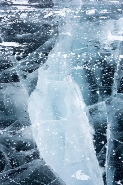 Eis Des Baikalsees Des Tiefsten Und Nach Volumen Größten Süßwassersees — Stockfoto