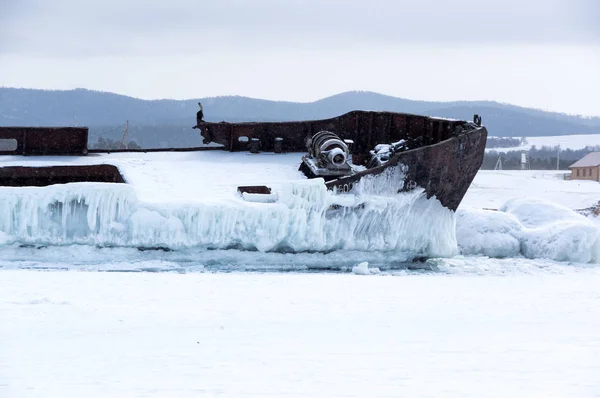 Pueblo Khuzhir Invierno Isla Olkhon Lago Baikal Siberia Rusia — Foto de Stock