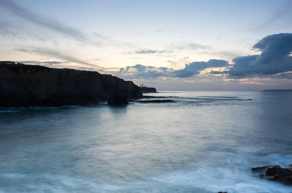 Die Küste Des Atlantischen Meeres Peniche Bei Untergang Portugal — Stockfoto