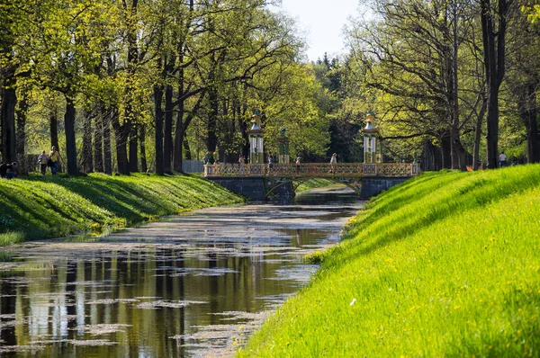 Bron Över Kanalen Alexander Park Tsarskoe Selo Pushkin Sankt Petersburg — Stockfoto