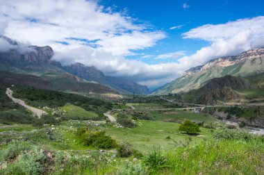 Panoramik Baksan gorge Kabardey-çatışmalar işgalciler, Rusya'nın Kafkasya dağlarında