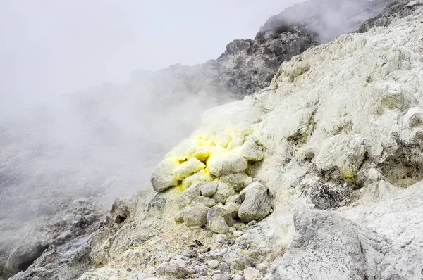 Cráter Del Volcán Sibayak Isla Sumatra Indonesia — Foto de Stock