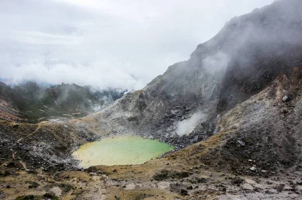 Τον Κρατήρα Του Ηφαιστείου Sibayak Νησί Σουμάτρα Ινδονησία — Φωτογραφία Αρχείου