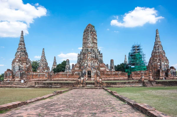 Uitzicht Ruïnes Van Oude Stad Ayutthaya Thailand — Stockfoto