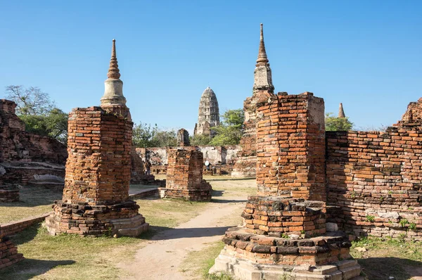 Vista Das Ruínas Cidade Velha Ayutthaya Tailândia — Fotografia de Stock