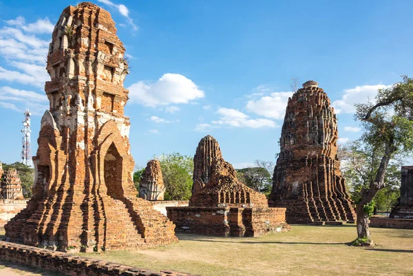 Widok Ruin Starego Miasta Ayutthaya Tajlandia — Zdjęcie stockowe