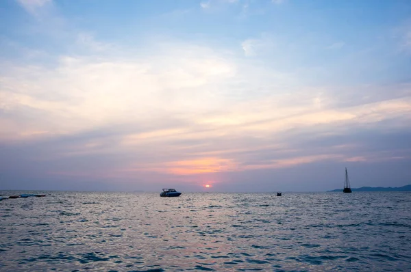 Vista Del Atardecer Sobre Golfo Tailandia Pattaya Resort — Foto de Stock