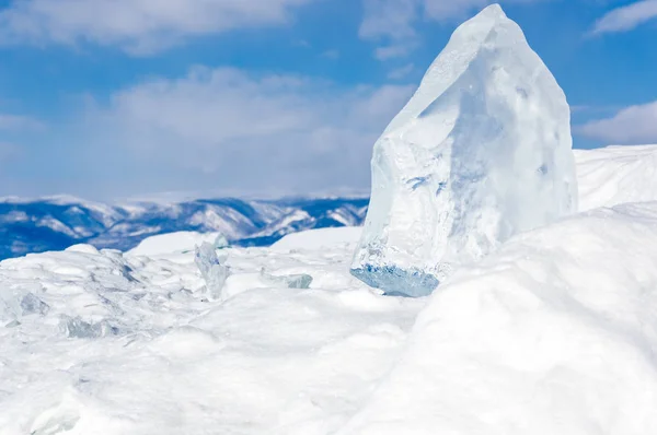 Ice Lake Baikal Deepest Largest Freshwater Lake Volume World Located — Stock Photo, Image