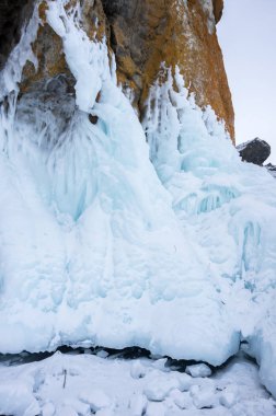 Kışın Deniz Baykal, en derin ve en büyük tatlı su Gölü yanında Güney Sibirya, Rusya'da bulunan güç dünyanın görünümü