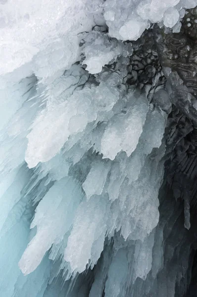 Вид Сосульки Озеро Байкал Остров Ольхон Сибирь Россия — стоковое фото