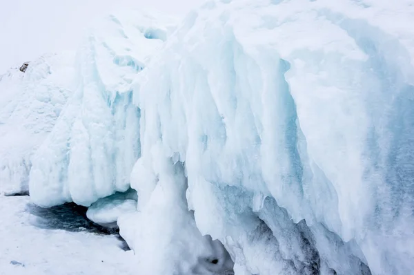 Vista Lago Baikal Inverno Maior Mais Profundo Lago Água Doce — Fotografia de Stock