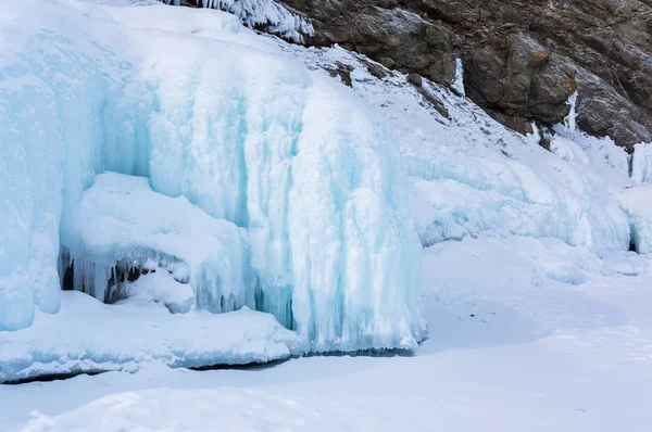 Vista Lago Baikal Inverno Maior Mais Profundo Lago Água Doce — Fotografia de Stock