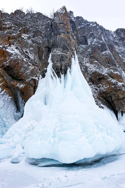 Vista Lago Baikal Inverno Maior Mais Profundo Lago Água Doce — Fotografia de Stock