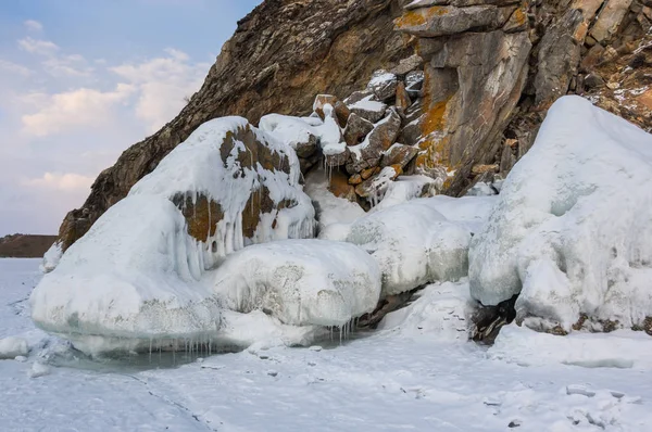 View Lake Baikal Winter Deepest Largest Freshwater Lake Volume World — Stock Photo, Image