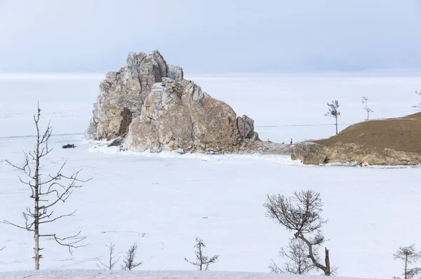 Мыс Бурхан Скала Шаман Острове Ольхон Озера Байкал Сибирь Россия — стоковое фото